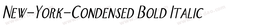 New-York-Condensed Bold Italic字体转换
